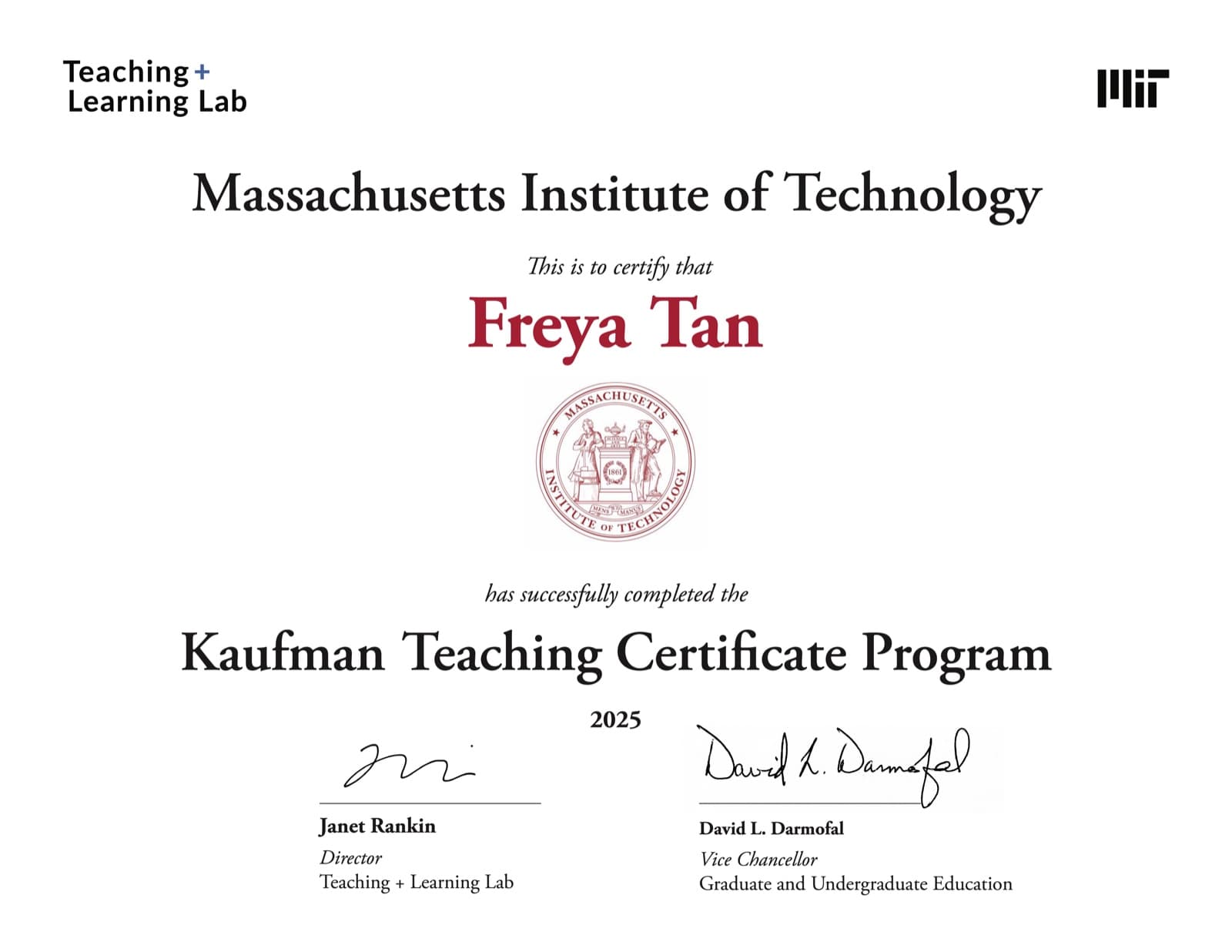 Kaufman Teaching Certificate Program